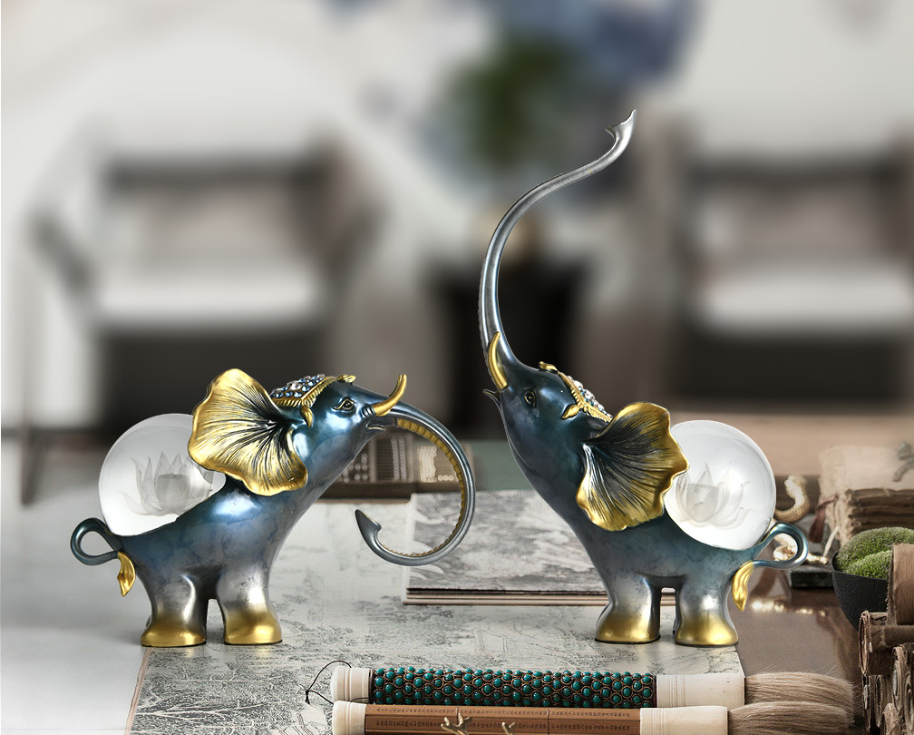 түпнұсқалық Металл Elephant Crystal Ornaments